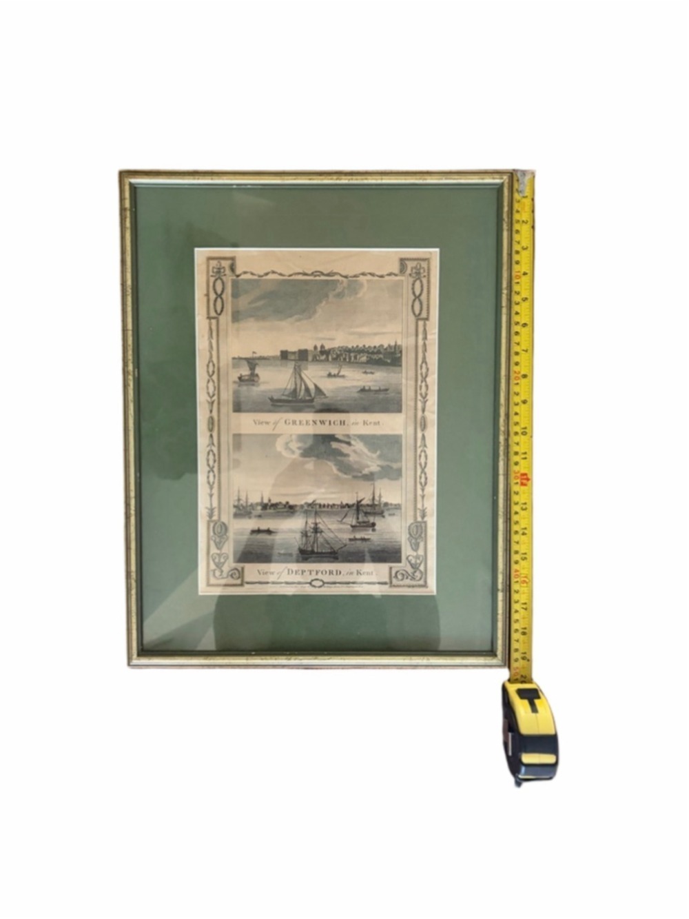 Art Print One Size Green Gold Framed Greenwich Deptford Views